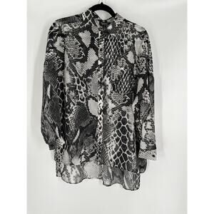 TOPSHOP women's long sleeve button up shirt size 2 NWT snake print oversized